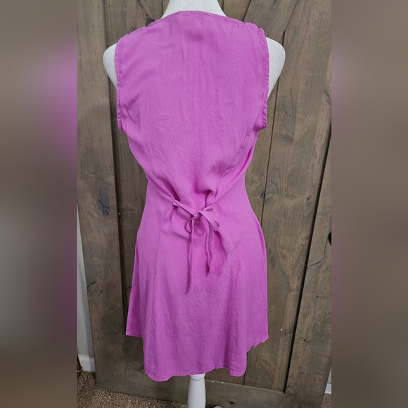 OLIVACEOUS ButtonFront Rayon A LineMini Sleeveless Mini Dress Purple.S NWOT - Picture 5 of 13